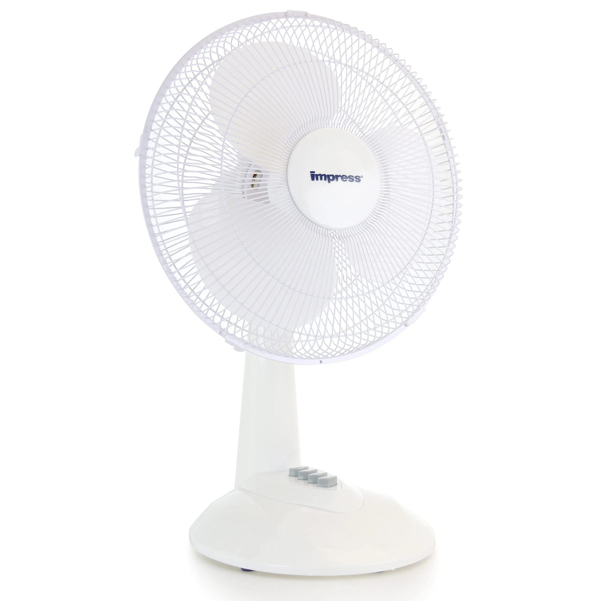 Impress 12 Inch Oscillating Table Fan White