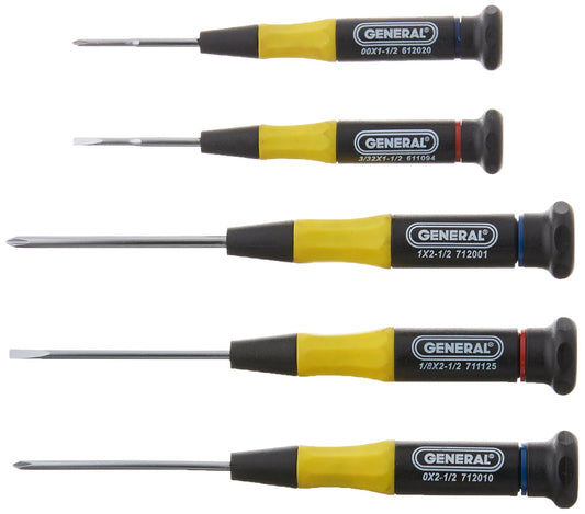 General Tools Mfg 700 5-Piece Screwdriver Set With Ergonomic Handles