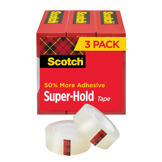 3M Scotch Super-Hold Tape 3 Rolls, 3/4 x 1000 in