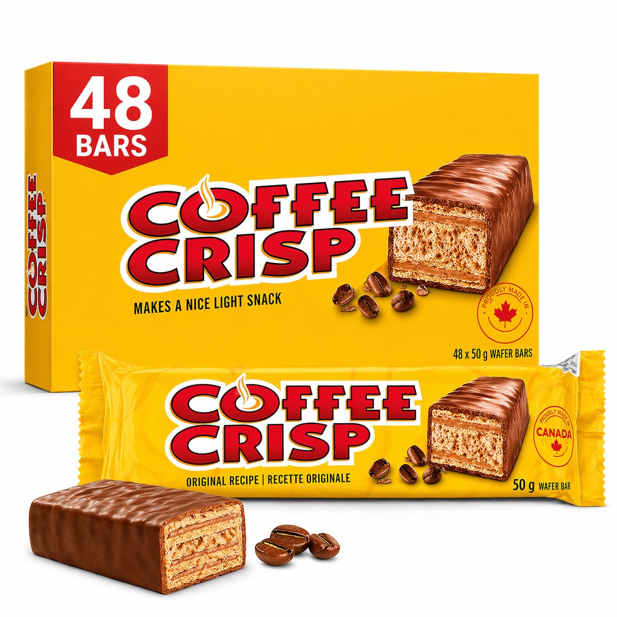 King Size Crispy Coffee Candy Bars, 2.64 oz Each, Pack of 48, 8 lb Bulk