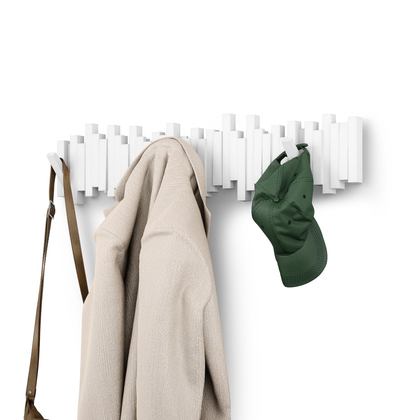Umbra Sticks Wall-Mounted 8 Hook Rack White