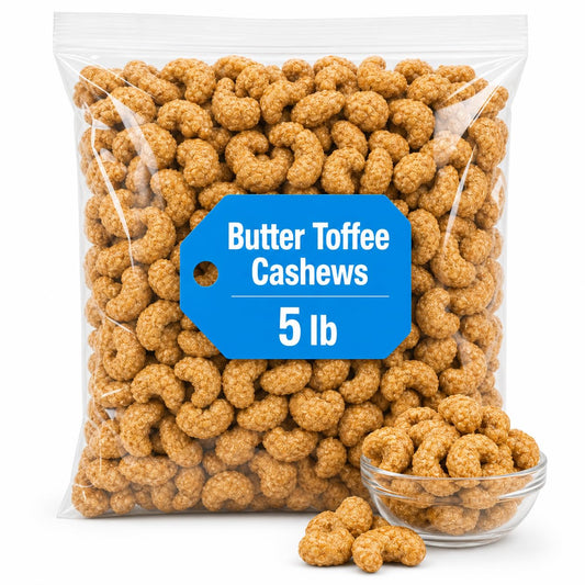 Hickory Butter Toffee Cashews 5 lb Bulk Bag