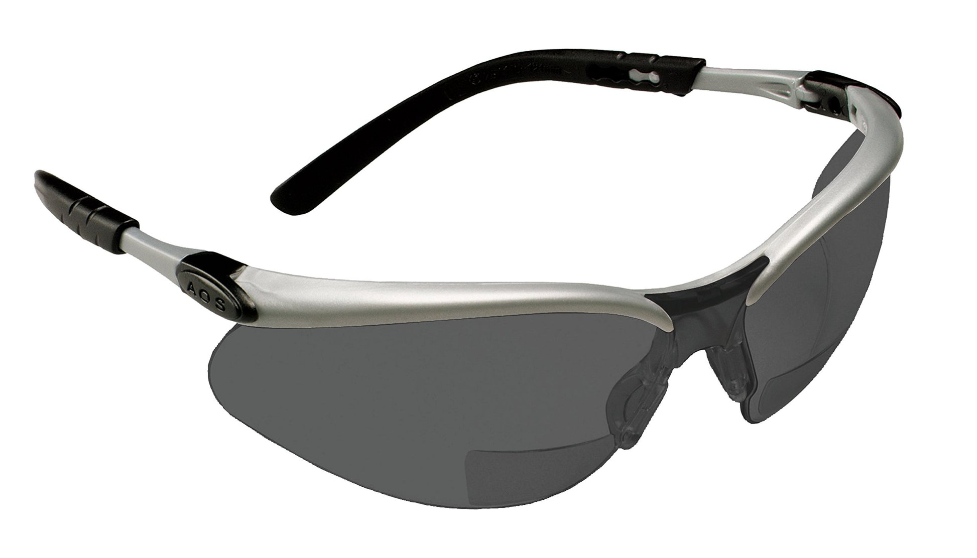 3M Safety Glasses with Readers, BX, +2.0, ANSI Z87, Anti-Fog Anti-Scratch Gray Lens, Silver Frame, Adjustable Length Temples and Lens Angle