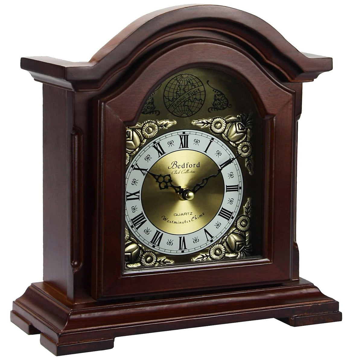 Bedford Redwood Mantel Clock with Chimes