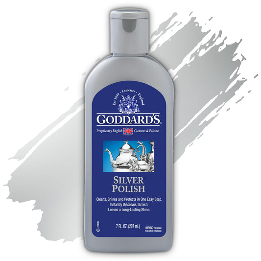 Goddard's Silver Polish for Sterling and Silver Plate, Liquid Cleaner and Polish for Jewelry, Silverware, and Antiques - All-in-One Tarnish Remover Solution, 7 oz