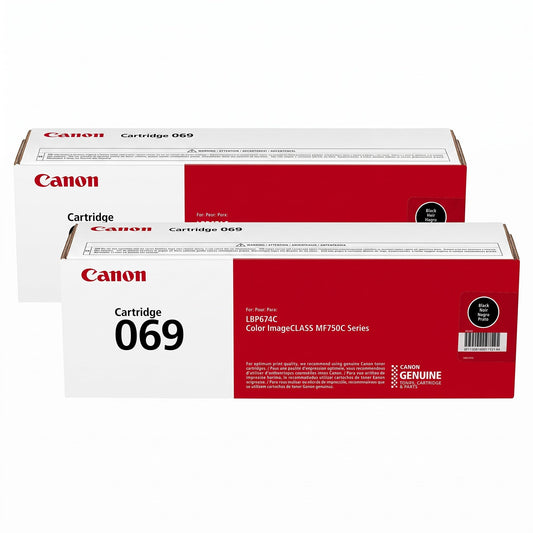 Canon 069 Toner Cartridge Black – 2 Pack | Compatible Color imageCLASS MF752Cdw, MF653Cdw, LBP674Cdw, LBP633Cdw | High Yield Black Replacement Toner for Sharp, Professional Prints
