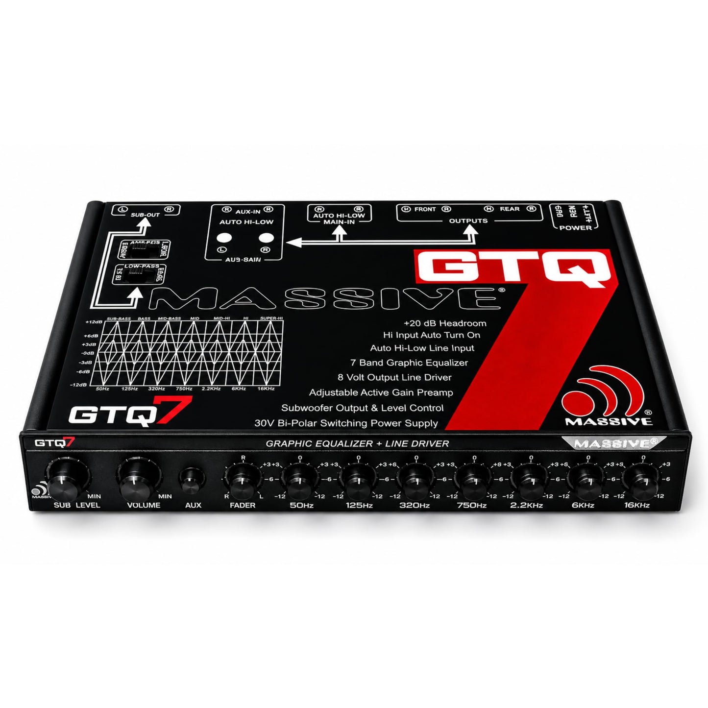 Massive Audio GTQ7 7-Band Car Equalizer