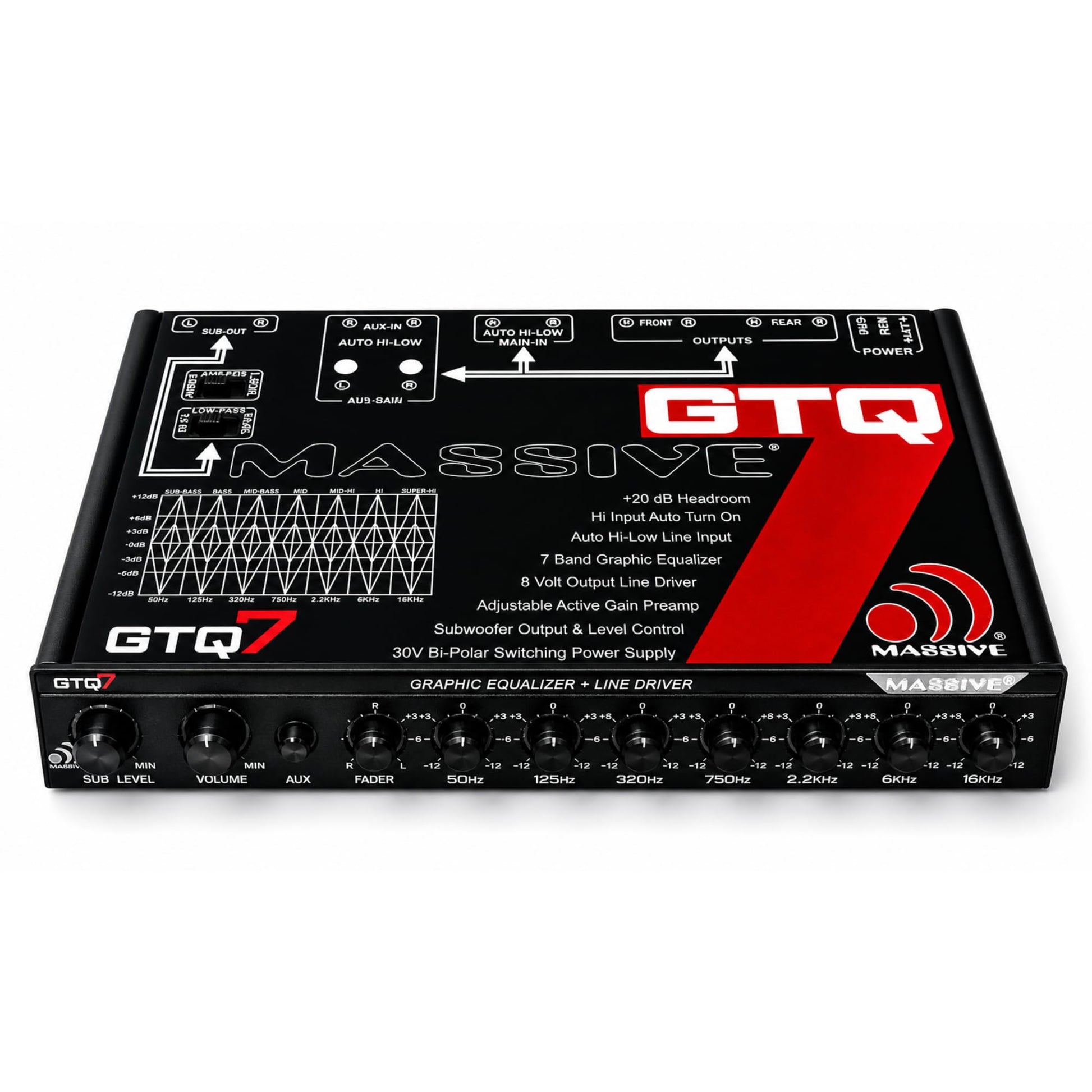 Massive Audio GTQ7 7-Band Car Equalizer