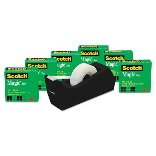 3M Scotch Tape Mending Tape, 0.7 inches (19 mm) x 100.4 ft (25.4 m), Small Rolls, 6 Rolls, 810K6