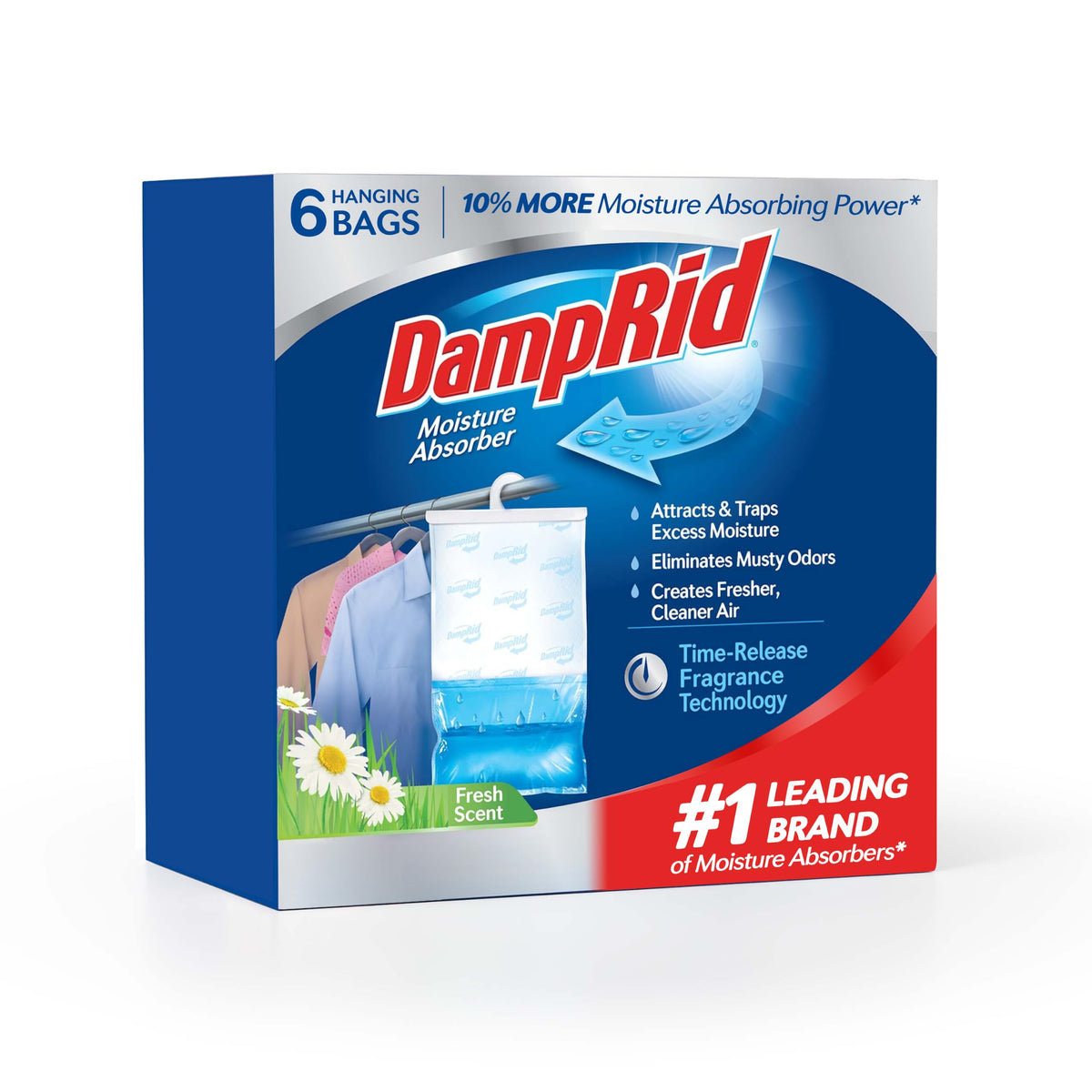 DampRid Fresh Scent Hanging Moisture Absorber 15.4 oz 6 Pack