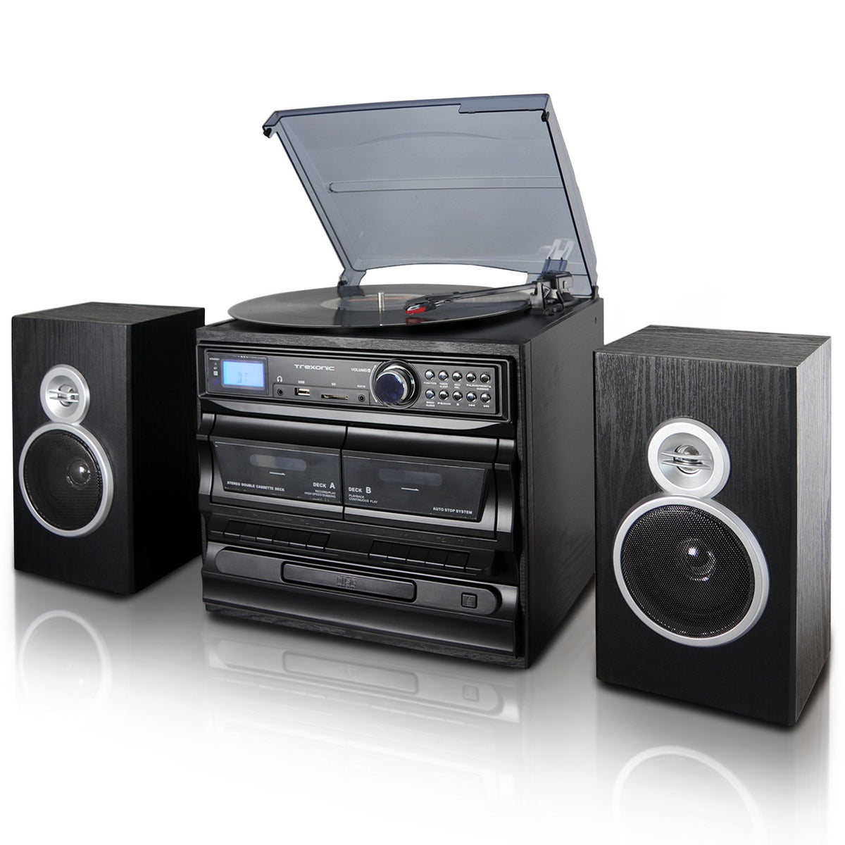 Trexonic 3-Speed Turntable Stereo System