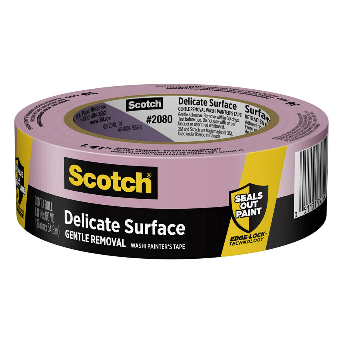 3M Scotch Safe-Release Painters Tape 2080EL-36N 1-1/2"