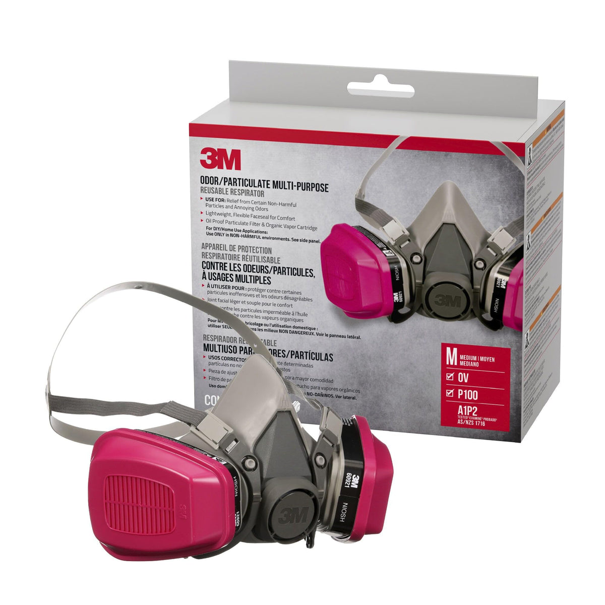 3M OV/P100 Multipurpose Respirator 65021 Medium 2 Kits