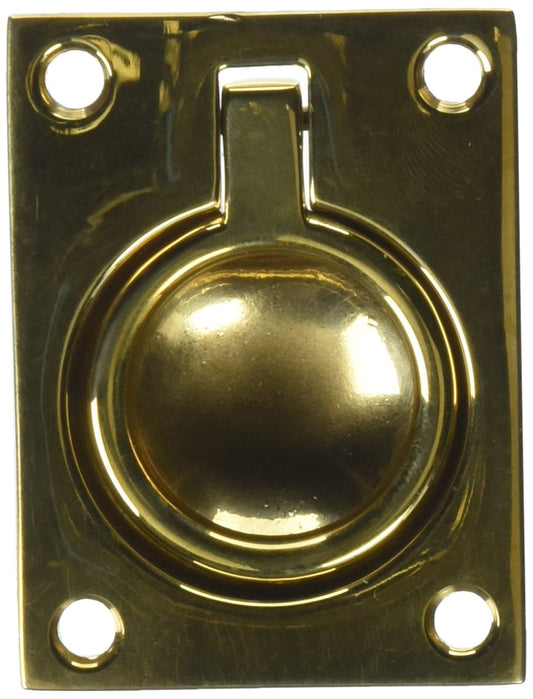 Baldwin 0394031 Flush Ring Pull Bright Brass