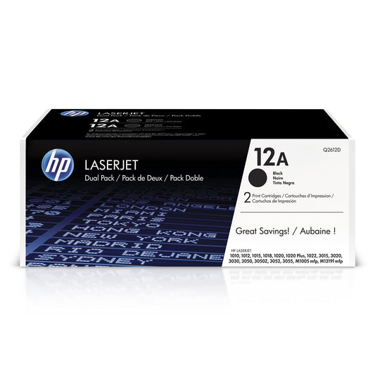 HP Q2612AD Original Black Laser Toner Cartridge 2-Pack