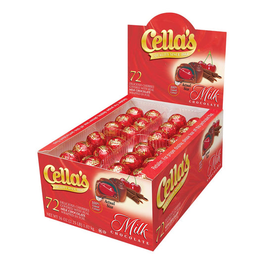 Cellas Box (72 Piece) Foil Wrapped Milk Choc 1/12ct