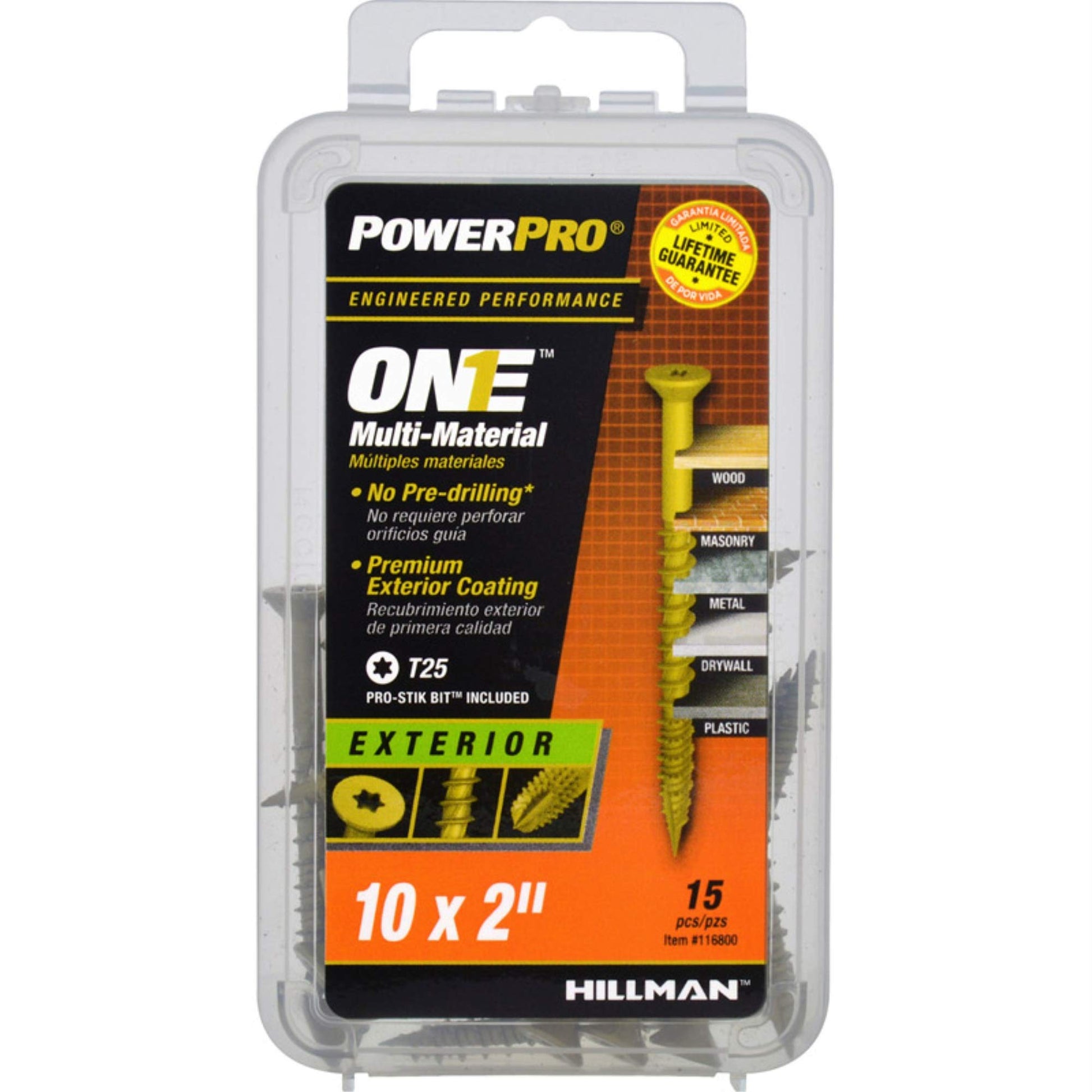 Hillman PowerPro One 10 x 2 in Star Flat Head Screws 15pk