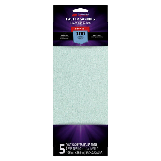 3M Pro Grade Precision Drywall Sanding Sheets 100 Grit 5 Pack