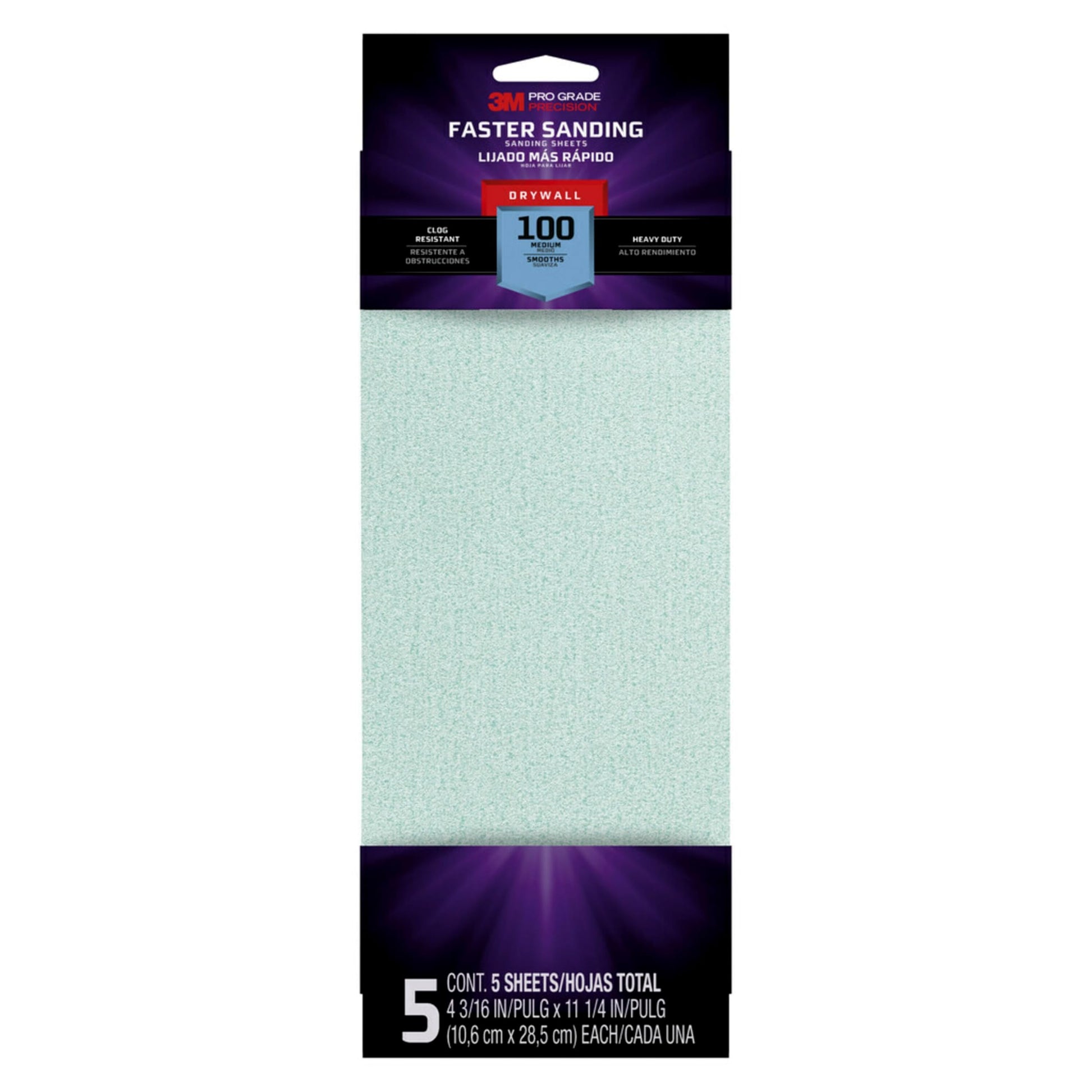 3M Pro Grade Precision Drywall Sanding Sheets 100 Grit 5-Pack