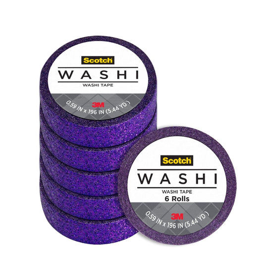 3M Scotch Washi Tape Glitter Violet 0.59in