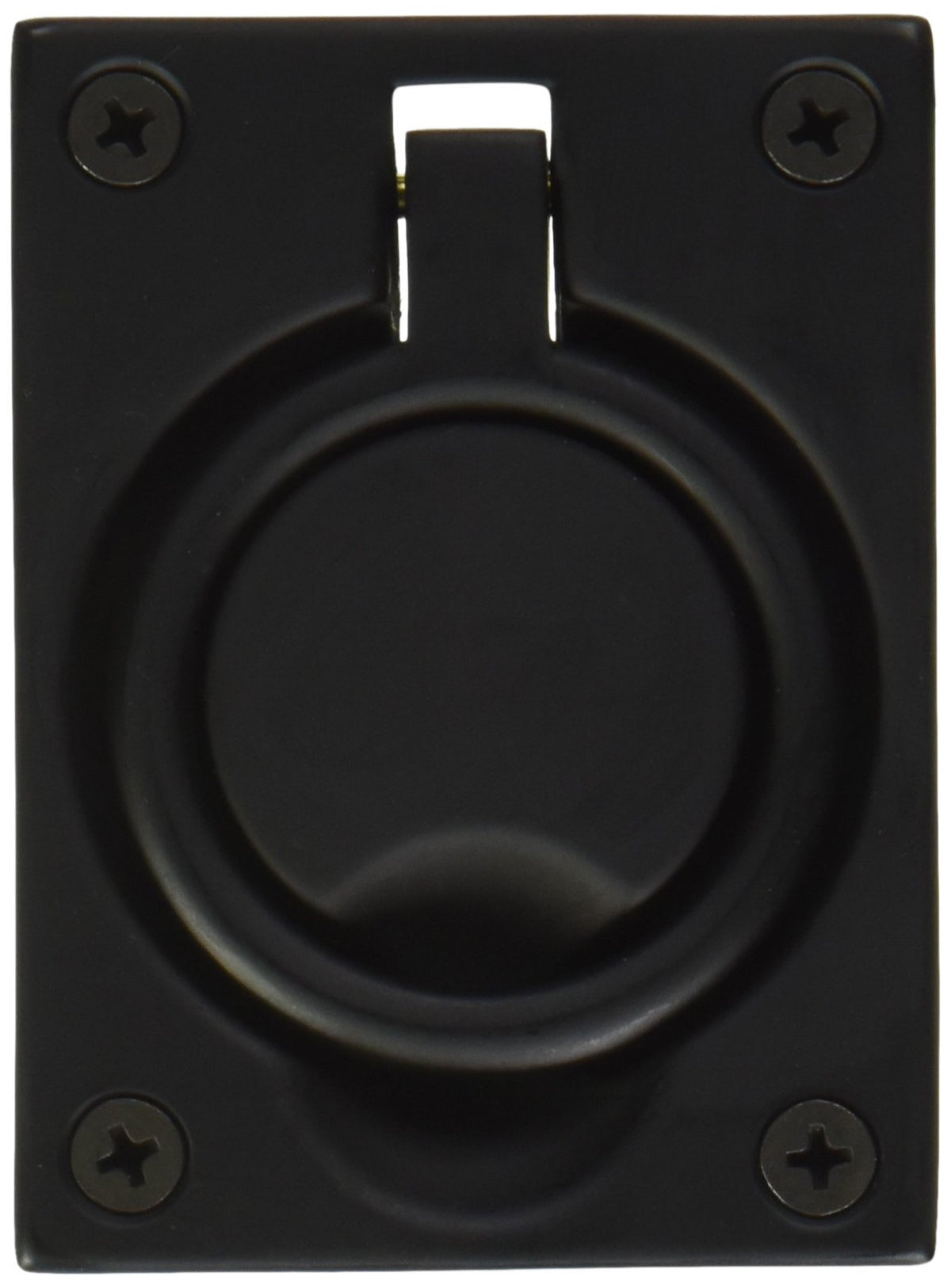 Baldwin 0395190 Flush Ring Pull, Black