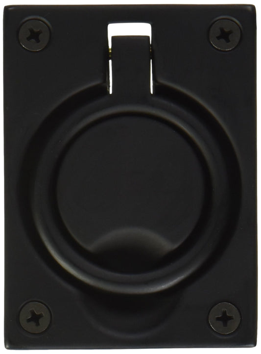 Baldwin 0395190 Flush Ring Pull, Black