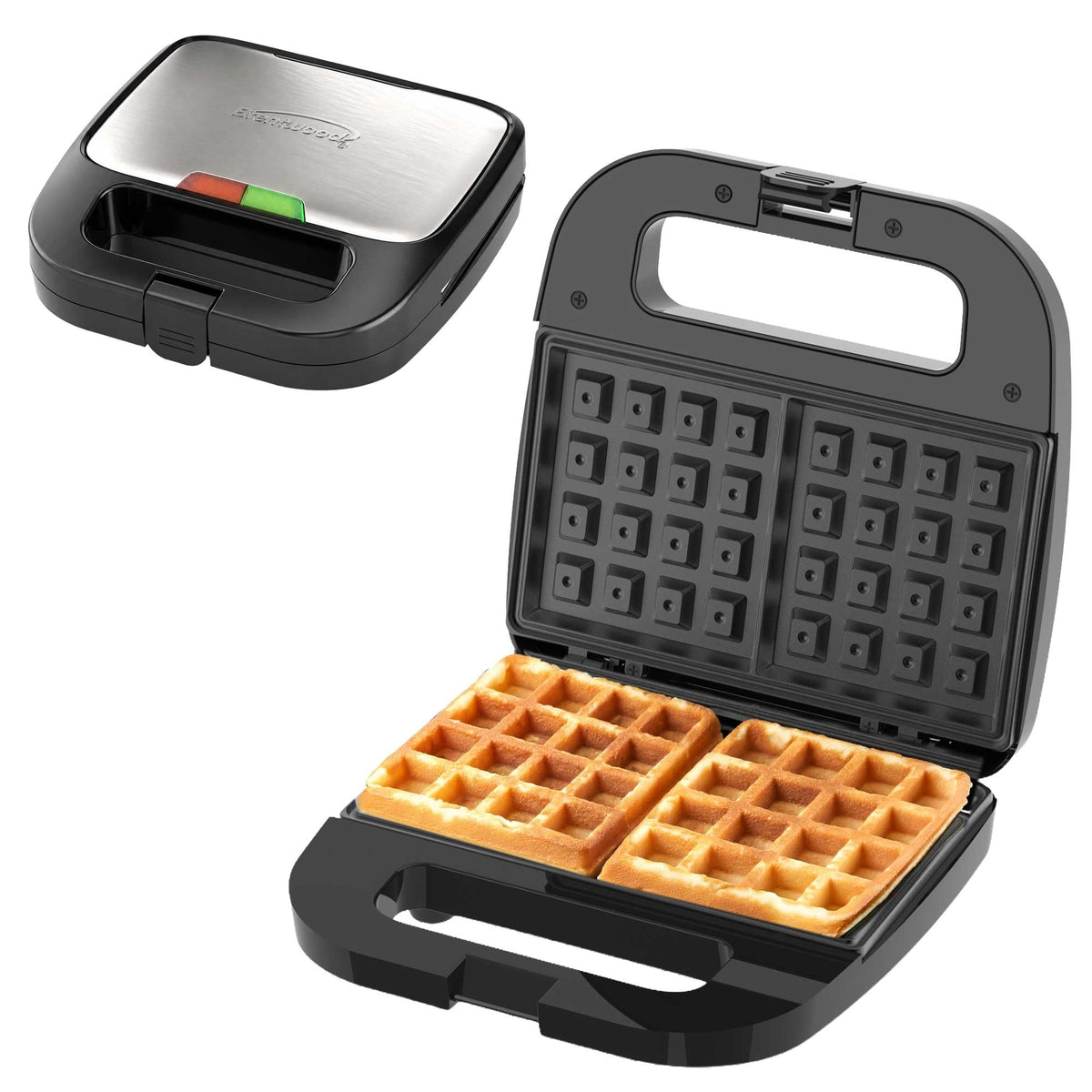 Brentwood 2-Slice Belgian Waffle Maker, Black