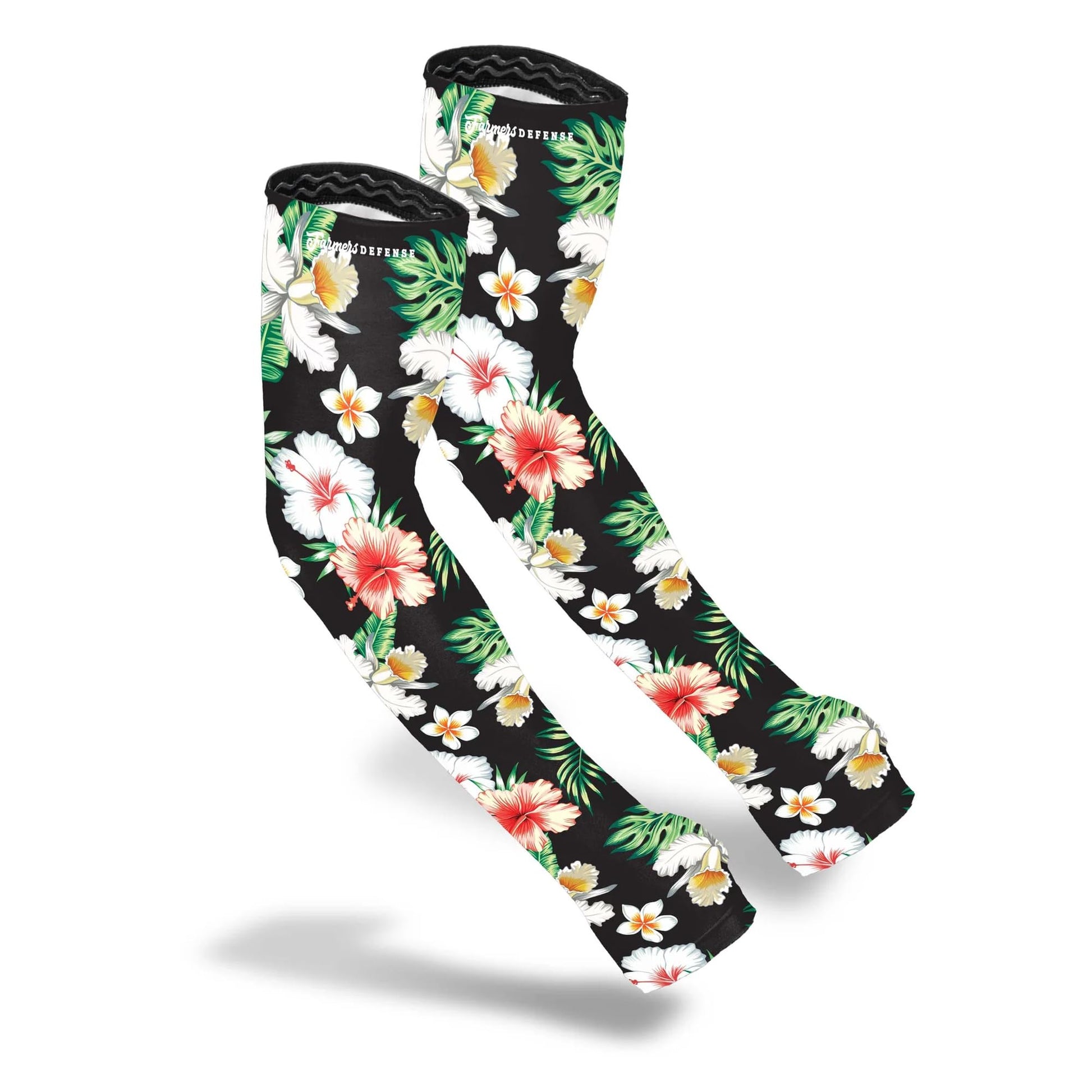 FARMER'S DEFENSE Sleeves | UV Cooling Sleeves for Sun Protection | Premium Anti-Scratch Arm Guard Sleeve for Skin - for Gardening Harvesting Sports Outdoors | Unisex |Tropical Flowers - S/M