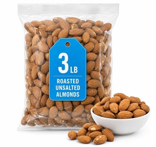 Wricley Roasted Unsalted Almonds 3 lb Bag