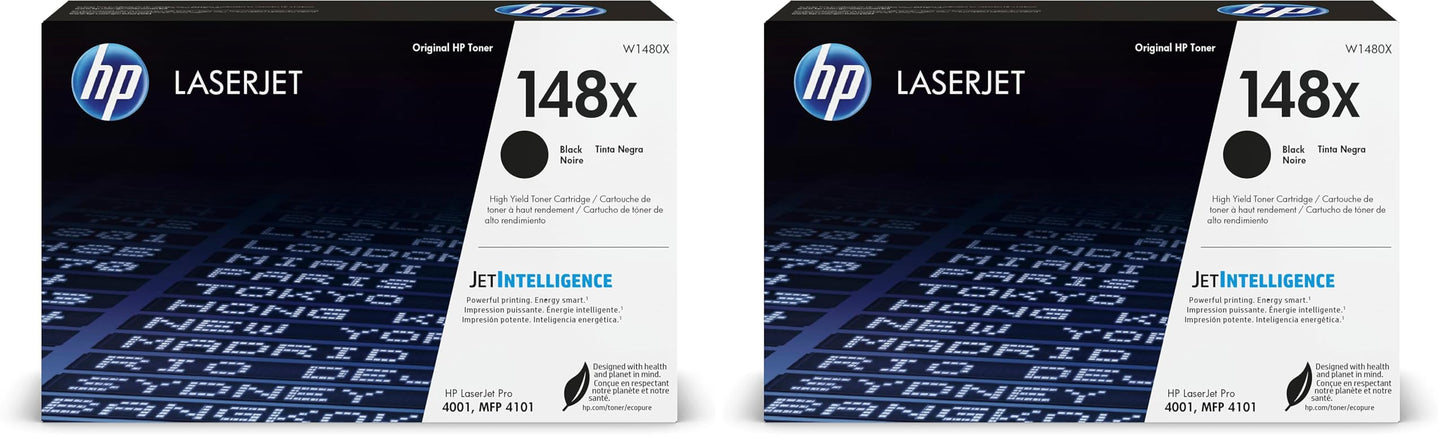 HP Original 148X Black LaserJet Toner Cartridge | This Cartridge Works LaserJet Pro 4001,MFP 4101 | W1480X,(Pack of 2)