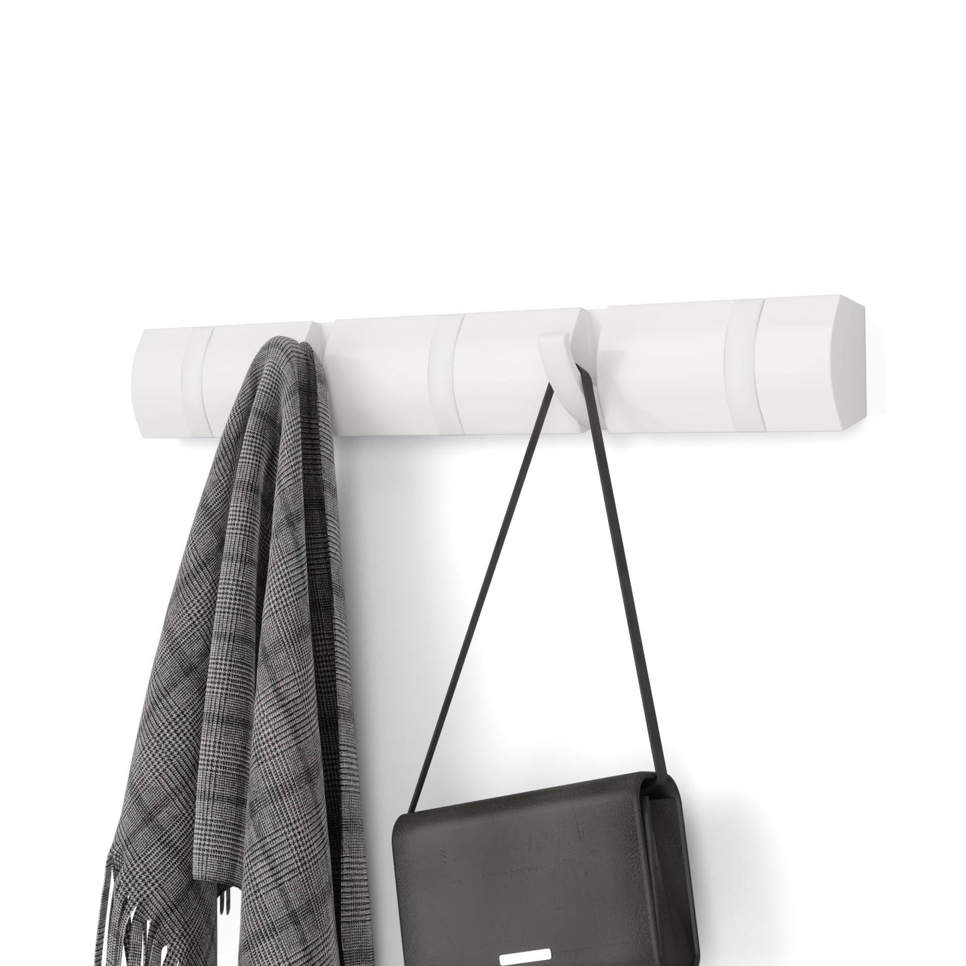 Umbra Flip 5 Hook Wall-Mounted Coat Rack White