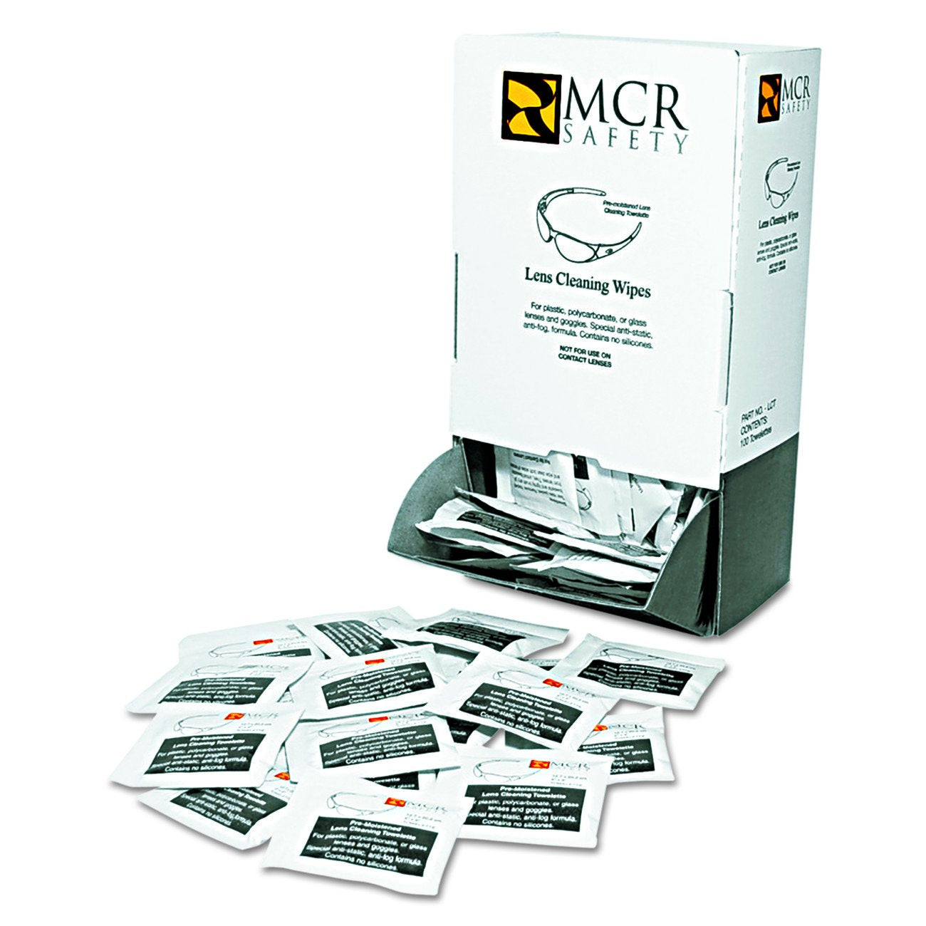 MCR Safety LCT Anti-Fog Anti-Static Lens Cleaning Towelette - 100 Wipes
