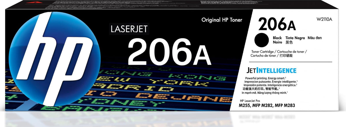HP 206A Black Toner Cartridge | Works with HP Color LaserJet Pro M255, HP Color LaserJet Pro MFP M282, M283 Series | W2110A , 1 Count ( Pack of 1)