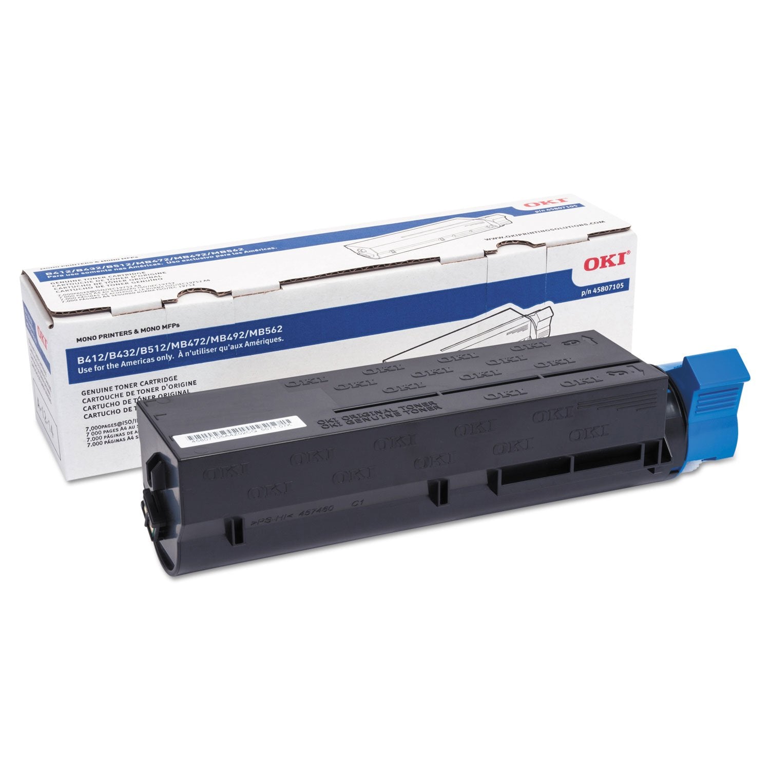 OKI 45807105 High Yield Toner Cartridge for B432, B512, MB492, MB562