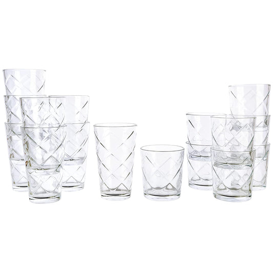 Gibson Home 16 Piece Lattice Glassware Set