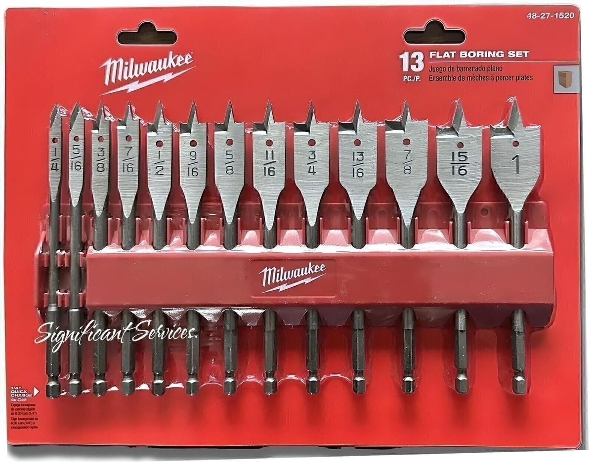 Milwaukee 13PC Flat Boring Bit Set