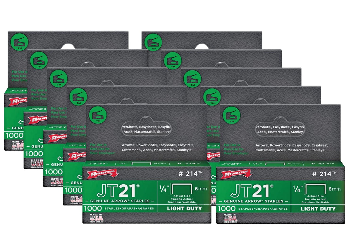 Arrow JT21 1/4in. Light Duty Staples, 1,000-Pack