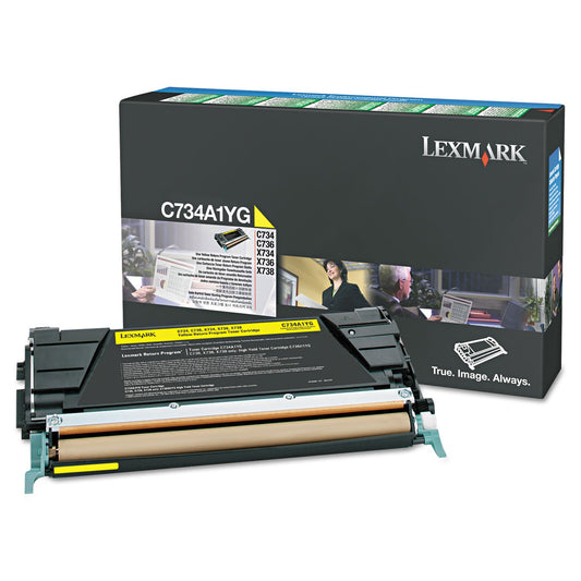 Lexmark C746A1YG Return Program Toner Cartridge, Yellow