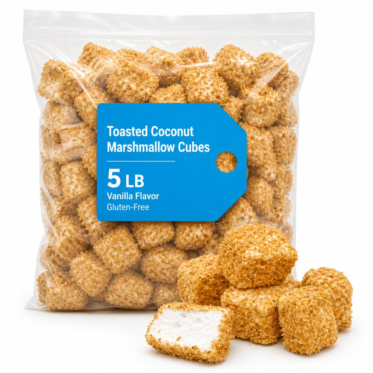 Cavalier Toasted Coconut Marshmallow Cubes 5 lb