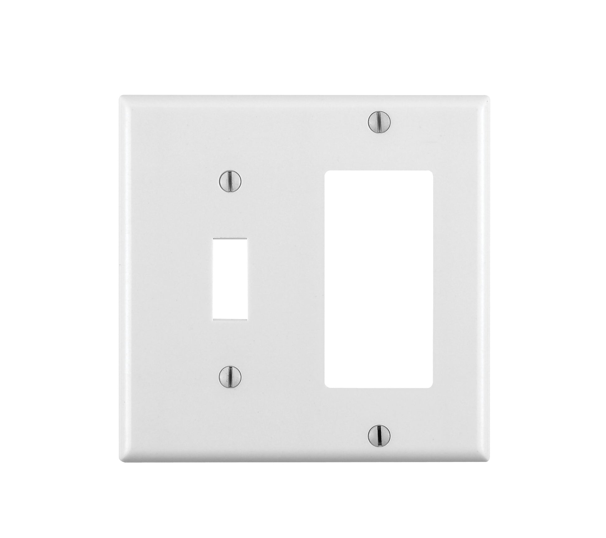 Leviton 2-Gang Combo Wallplate 80405-W White