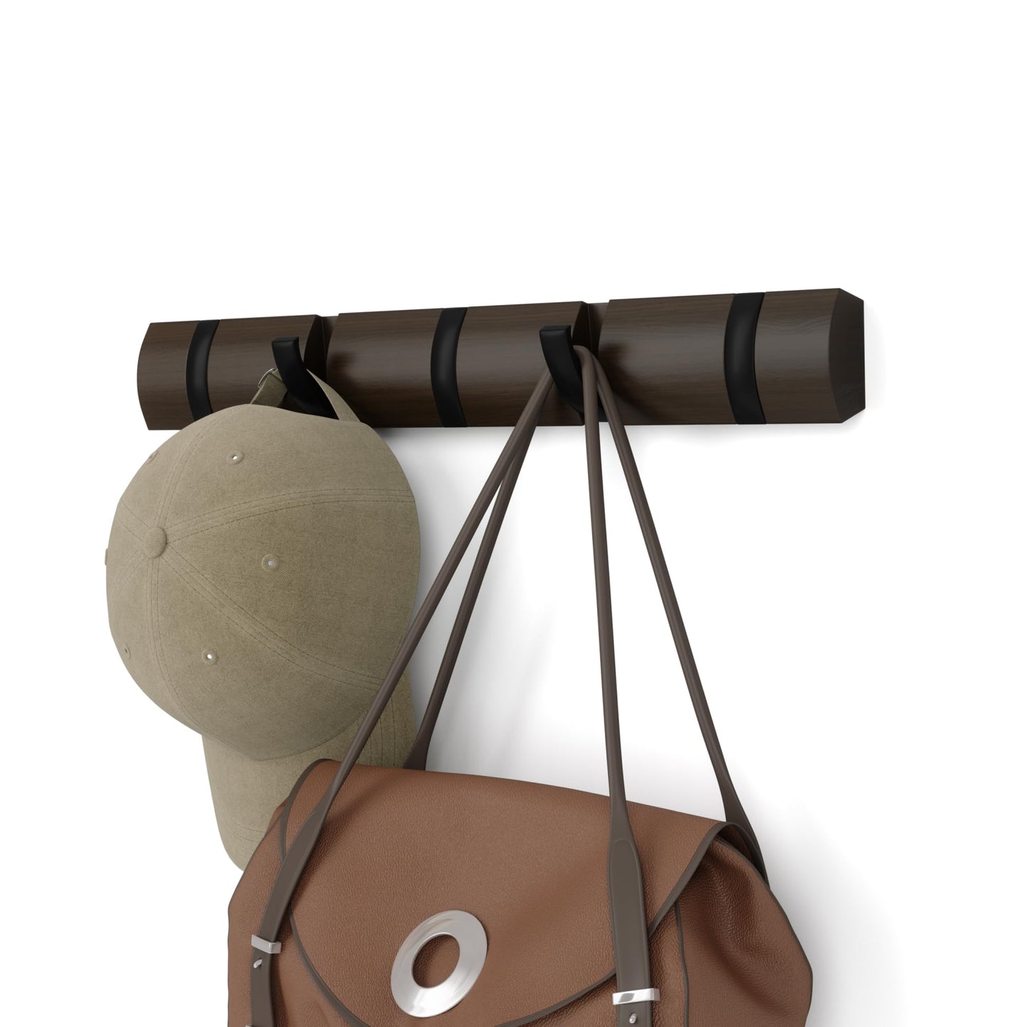 Umbra Flip 5-Hook Wall-Mounted Coat Rack Black/Walnut