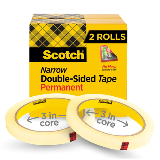 Scotch Double Sided Tape 2/Pkg-1/2"X1296"