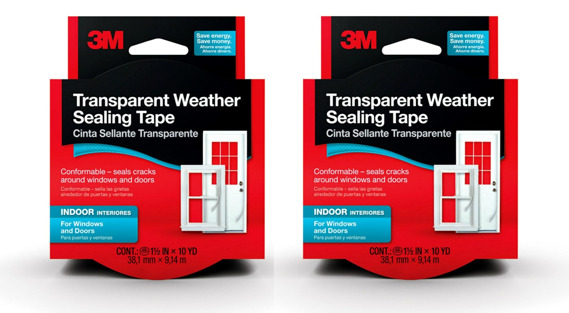3M Interior Weather Sealing Tape 1.5" x 10 Yards (2 Pack)