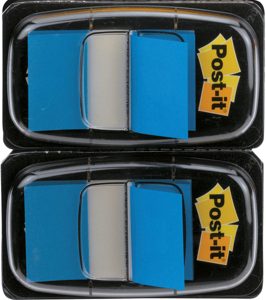 3M 680BE2 Post-It Page Flags in Dispenser, 1-Inch Size, Blue, 100 Flags/Pack