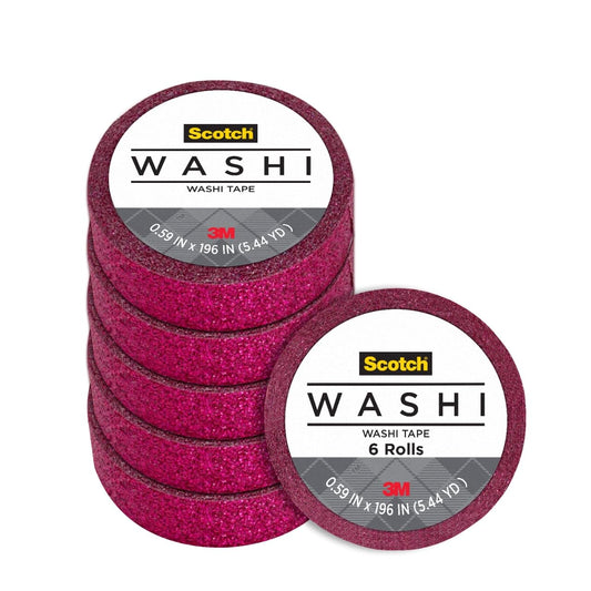 3M Scotch Expressions Glitter Washi Tape 6 Rolls
