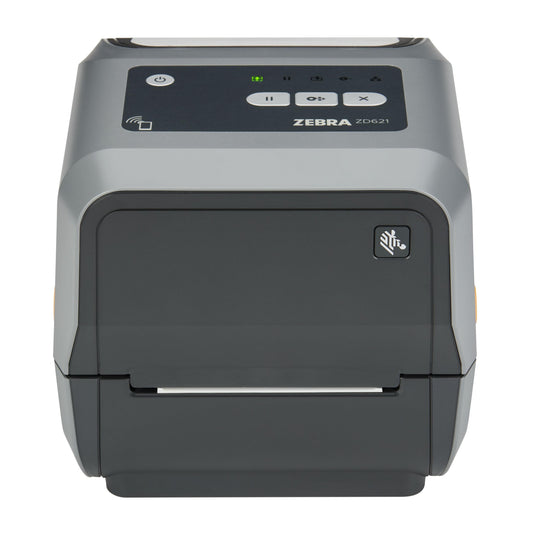 ZEBRA ZD621 Thermal Transfer Desktop Printer 300 dpi Print Width 4 inch USB Serial Ethernet Connectivity ZD6A043-301F00EZ, Requires Thermal Ribbon for Use