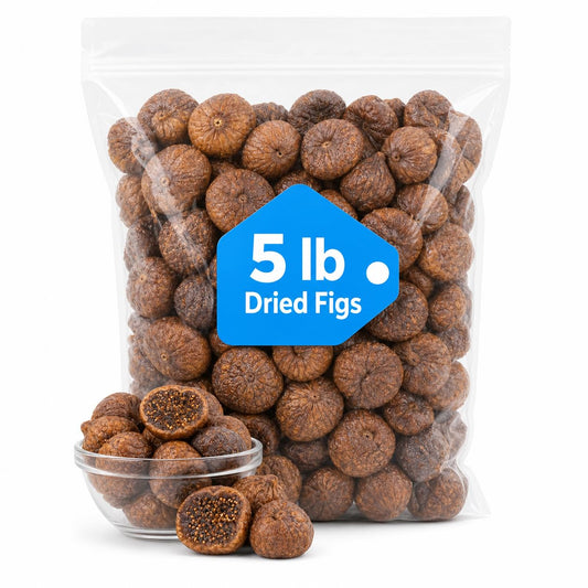 Dried Figs, 5 lb Bulk Bag, Sweet Chewy Fruit for Snacking, Baking & Cooking