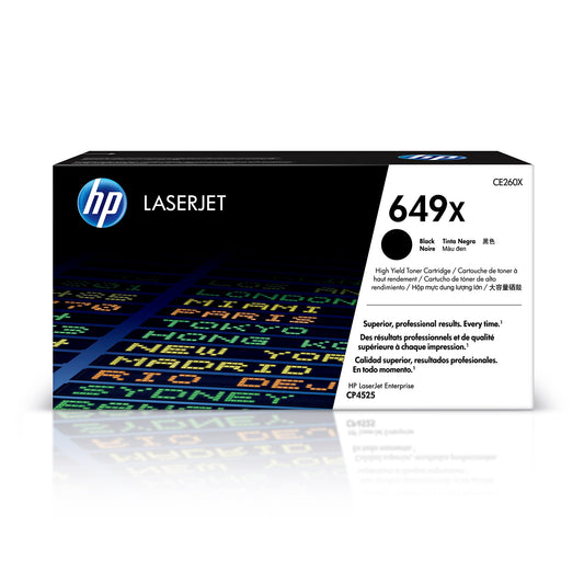 HP 649X Black High-yield Toner Cartridge | Works with HP Color LaserJet Enterprise CP4525 Series | CE260X