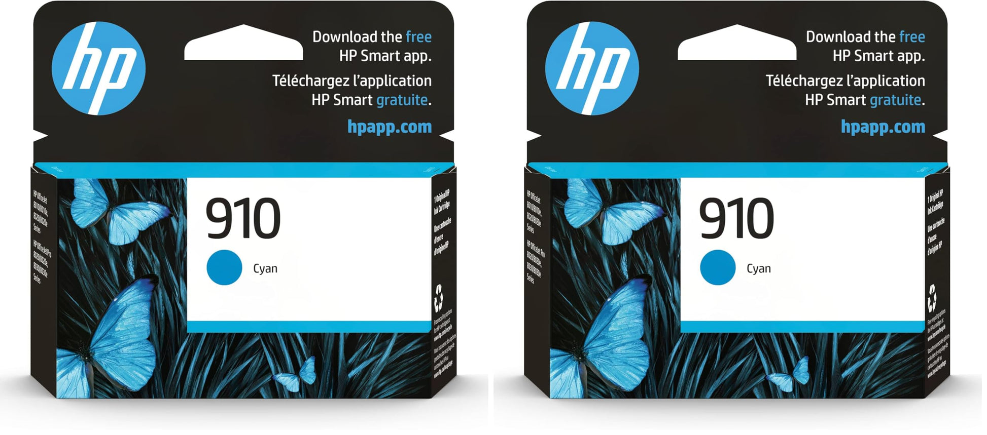 HP 910 Cyan Ink Cartridge 3YL58AN 2-Pack