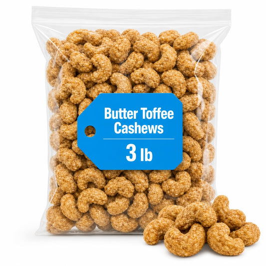 Hickory Butter Toffee Cashews 3 lb Bulk Bag